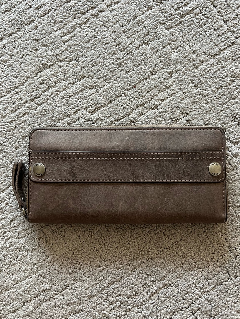 Frye Rustic Leather Zip Wallet